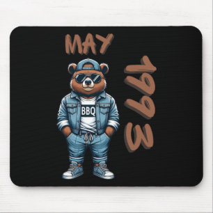 May King Grill Master Bear Bbq Lover Dad Birthday Mouse Pad