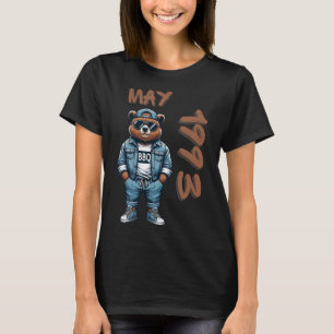 May King Grill Master Bear Bbq Lover Dad Birthday  T-Shirt