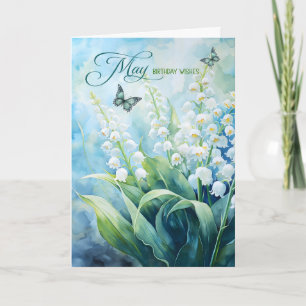 May Lily of the Valley Garden Birthday Card
