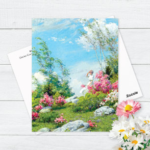 May Morning Landscape Charles Courtney Curran Postcard