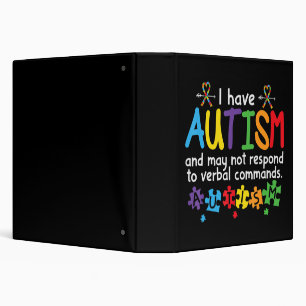 May Not Respond to Verbal Commands Kids Autism Awa Binder