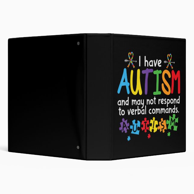 May Not Respond to Verbal Commands Kids Autism Awa Binder (Background)