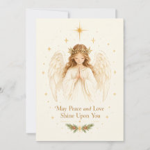 May Peace and Love Shine Upon You Christmas Card