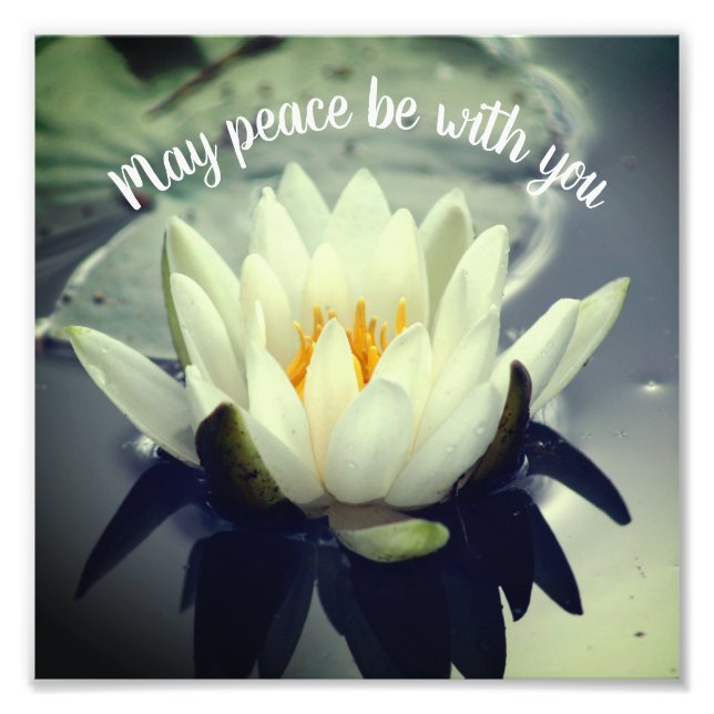 May Peace Be With You Lotus Inspirational 8x8 Photo Print (Front)