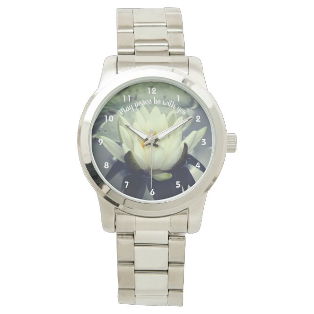 May Peace Be With You Lotus Inspirational   Watch (Front)