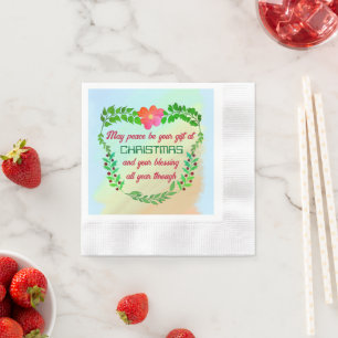 MAY PEACE BE YOUR GIFT AT CHRISTMAS NAPKIN