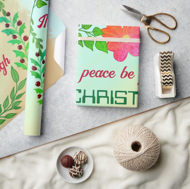 MAY PEACE BE YOUR GIFT AT CHRISTMAS WRAPPING PAPER (Crafts)