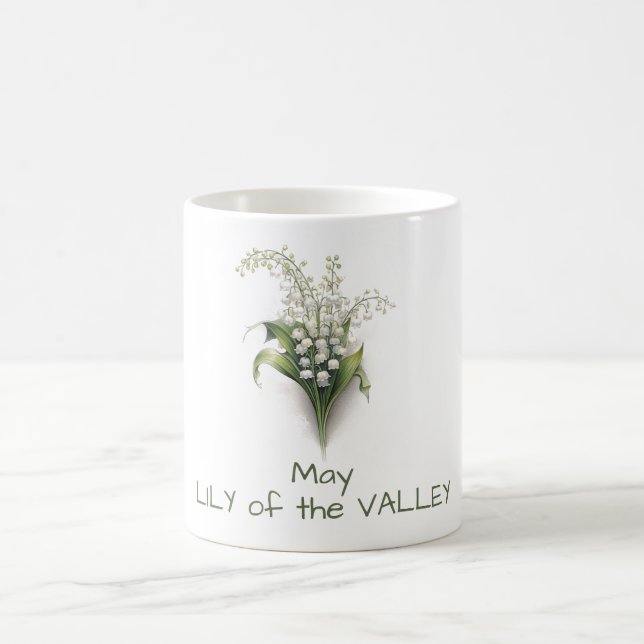 May primary birth flower Lily of the valley mug (Center)