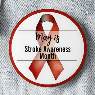 May Stroke Awareness Month Ribbon 2 Inch Round Button