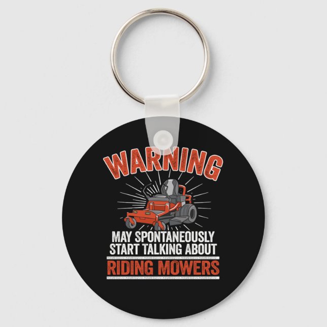 May Talk About Riding Mowers Lawn Mowing Dad Garde Keychain (Front)