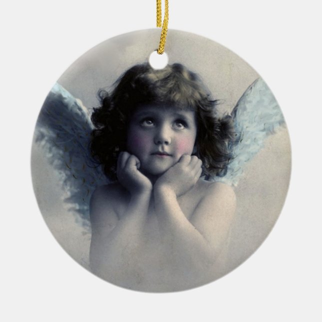 May the angels watch over you ceramic ornament (Front)