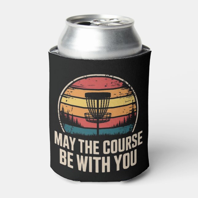 May The Course Be With You Golf Golfer Gift Can Cooler (Can Front)