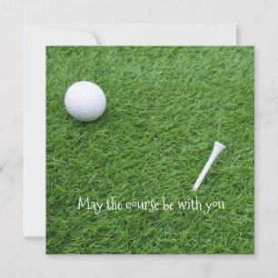 May the course be with you with golf ball and tee holiday card
