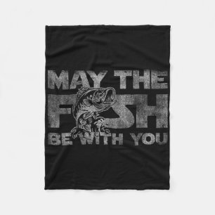 May The Fish With You His Funny Fishing Sci-fi Gif Fleece Blanket