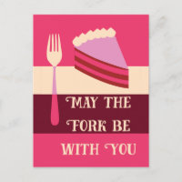May the Fork Be With You Birthday Cake Postcard