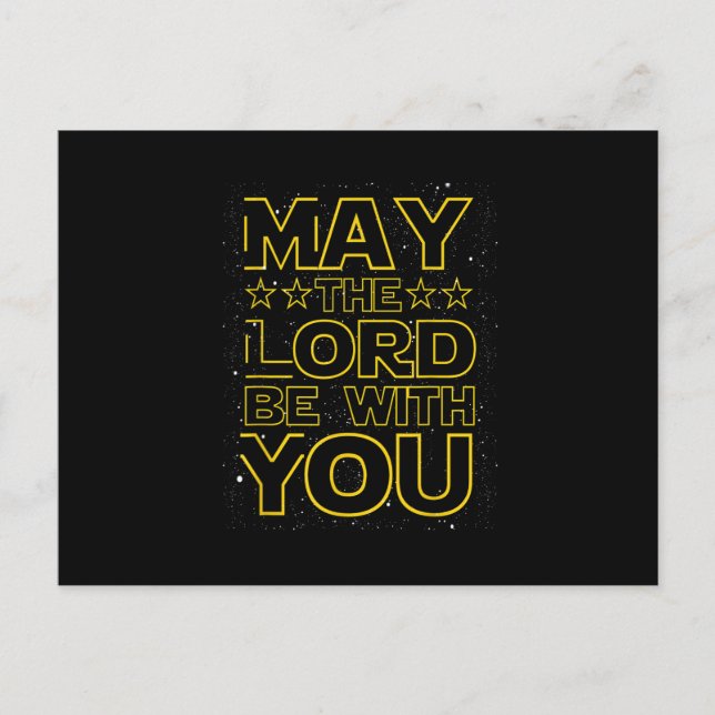 May the Lord be with You Christian God Faith Fun.p Invitation Postcard (Front)