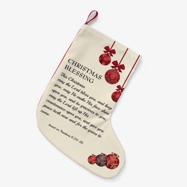 MAY THE LORD BLESS YOU Christian Small Christmas Stocking (Front (Hanging))