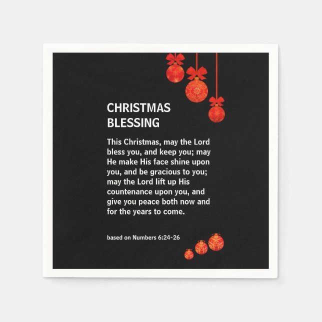 MAY THE LORD BLESS YOU Numbers 6 Christmas Party Napkin (Front)