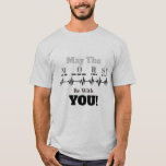 May The Morse Be With You Ham Radio T-shirt<br><div class="desc">Instead of the force, think of the Morse, which is the oldest and most powerful electronic communication today. The t-shirt reads, "May the Morse Be With You" and the word MORSE has its corresponding Morse Code dits and dahs below each letter. There is a frequency line for some design as...</div>