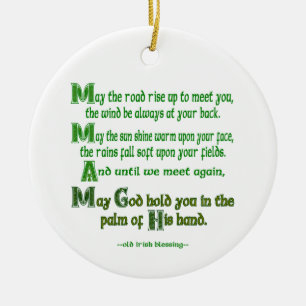 May the Road Rise to Meet You Irish Blessing Ceramic Ornament