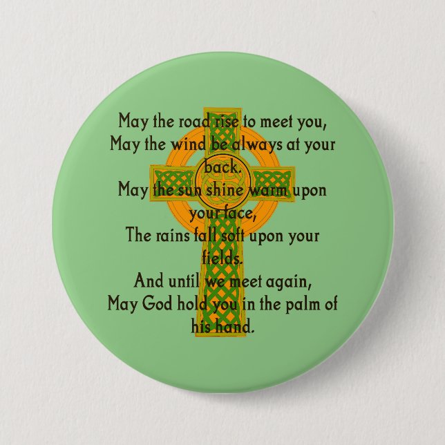 May The Road Rise To Meet You - Irish Quote  3 Inch Round Button (Front)