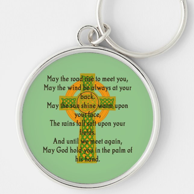 May The Road Rise To Meet You - Irish Quote  Keychain (Front)
