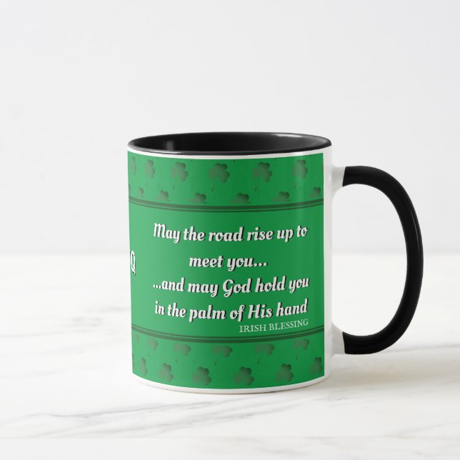 MAY THE ROAD RISE UP Irish Blessing Monogram Mug (Right)