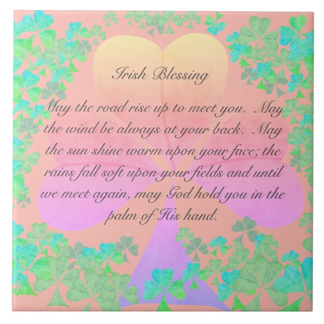 "May the road rise up..."Irish Blessing Tile (Front)