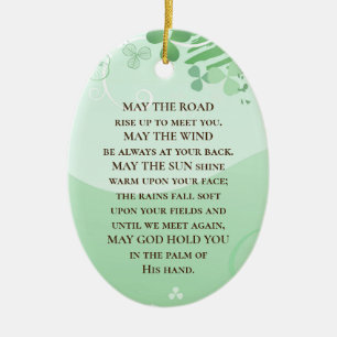 May the Road Rise Up to Meet You Irish Blessing Ceramic Ornament