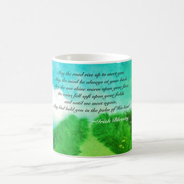 May the Road Rise up to Meet You, Irish Blessing Coffee Mug (Center)
