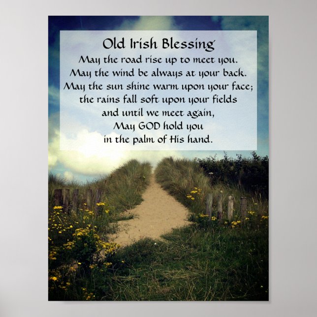 May the Road Rise up to Meet You, Irish Blessing Poster (Front)