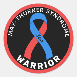 May-Thurner Syndrome Warrior Ribbon Black Classic Round Sticker