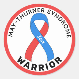 May-Thurner Syndrome Warrior Ribbon White Classic Round Sticker
