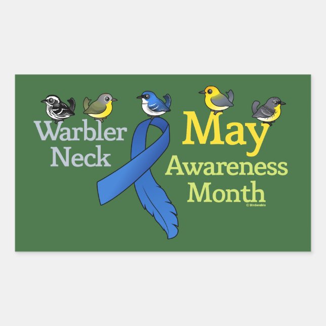 May Warbler Neck Awareness Month Sticker (Front)