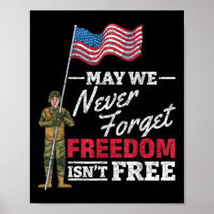 May We Never Forget Freedom Isnt Free Us Flag Poster