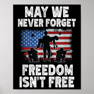 May We Never Forget Freedom Isnt Free Veteran Poster