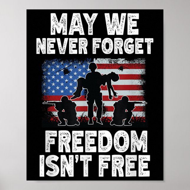 May We Never Forget Freedom Isnt Free Veteran Poster (Front)