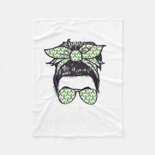 May We Wear Green Mental Health Awareness Messy Bu Fleece Blanket