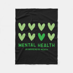 May We Wear Green Mental Health Awareness Month  Fleece Blanket