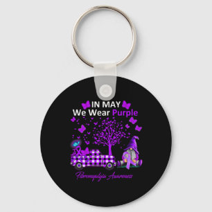 May We Wear Purple Fibromyalgia Awareness Gifts Keychain