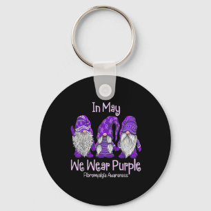 May We Wear Purple For Fibromyalgia Awareness Gnom Keychain