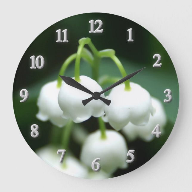 May white lilies  large clock (Front)