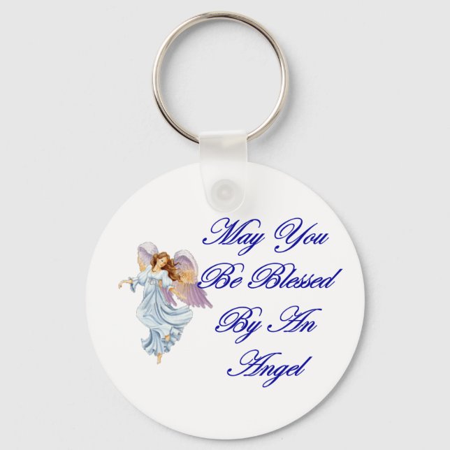 May You Be Blessed By An Angel Keychain (Front)