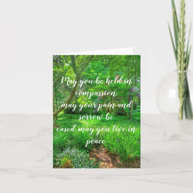 May you be held in compassion, North Carolina Thank You Card (Front)
