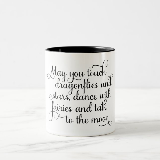 May you dance with fairies Irish Blessing Two-Tone Coffee Mug (Center)