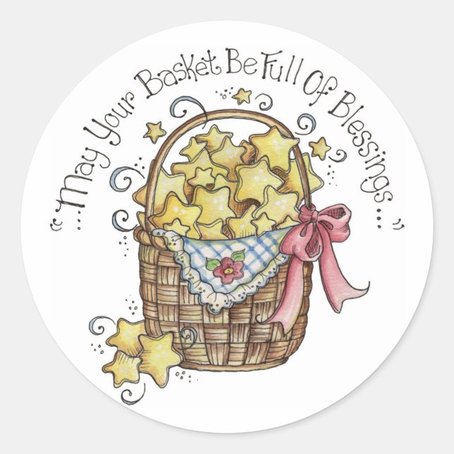 May Your Basket Be Full of Blessings Sticker (Front)