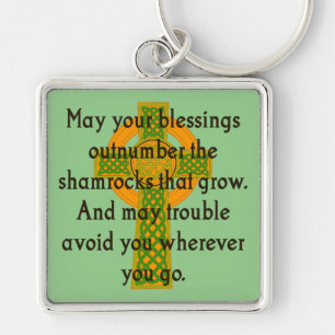 May Your Blessings Outnumber - Irish Quote Keychain