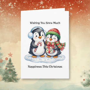 May Your Christmas be Merry & Cozy Cute Penguins Card
