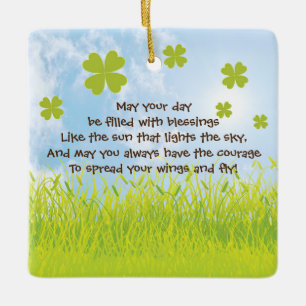 May Your Day be Filled with Blessings, Irish Ceramic Ornament