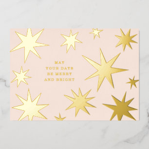 May your days be merry and bright gold stars pink